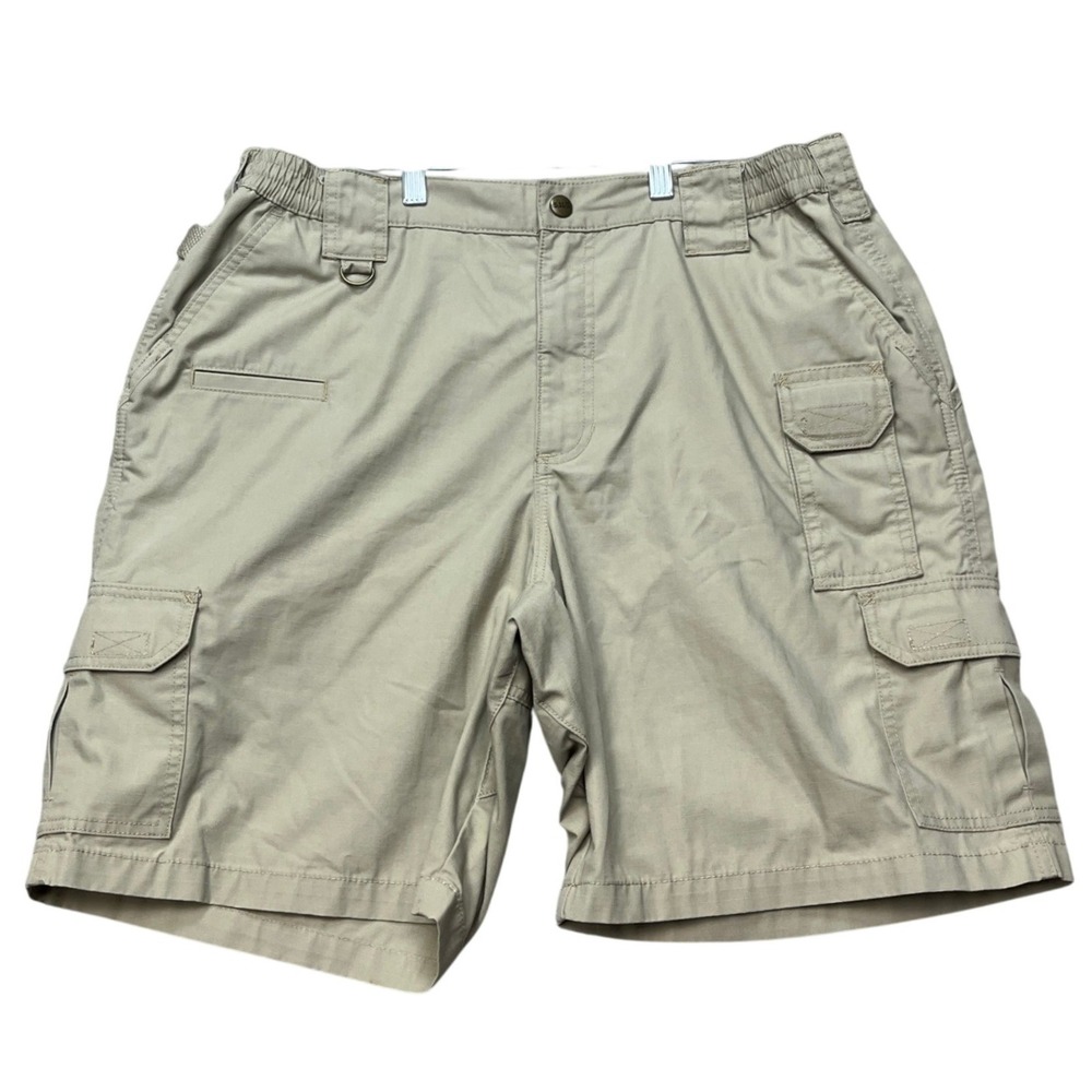 5.11 Tactical Cargo Shorts Mens 38 Khaki Ripstop Multi Pocket D-Ring